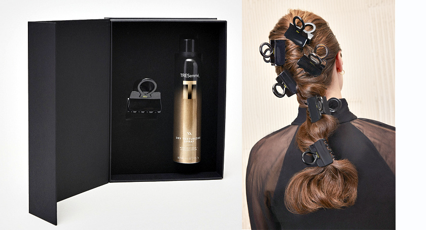 The TRESemmé x LUAR Ana Bag Claw Clip and gift set.